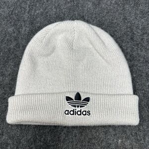 Adidas Beanie One Size Fits Most Adults Ivory Black Logo